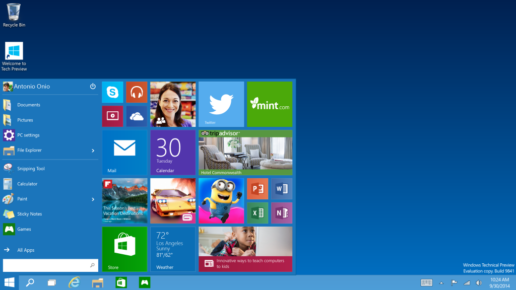 Preview Windows 10